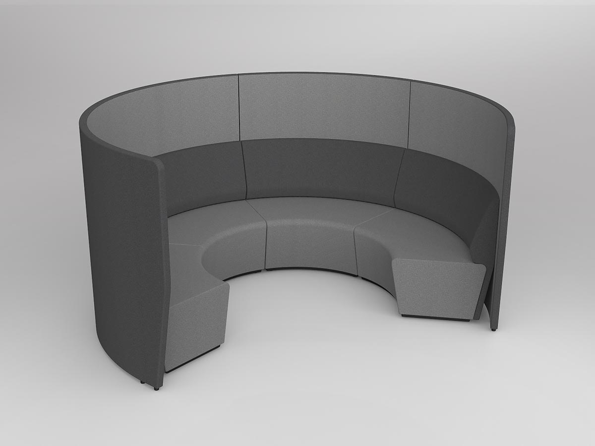 OL Motion Arc 4 Seatings with 1400mm height privacy wall