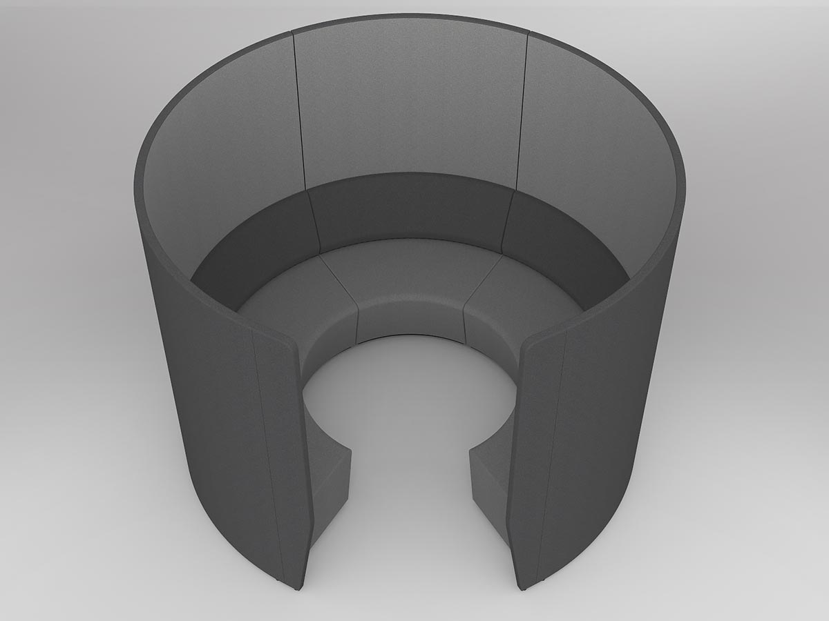 OL Motion Arc 5 Seater Reception Area Lounge with 2 Meter Privacy Wall