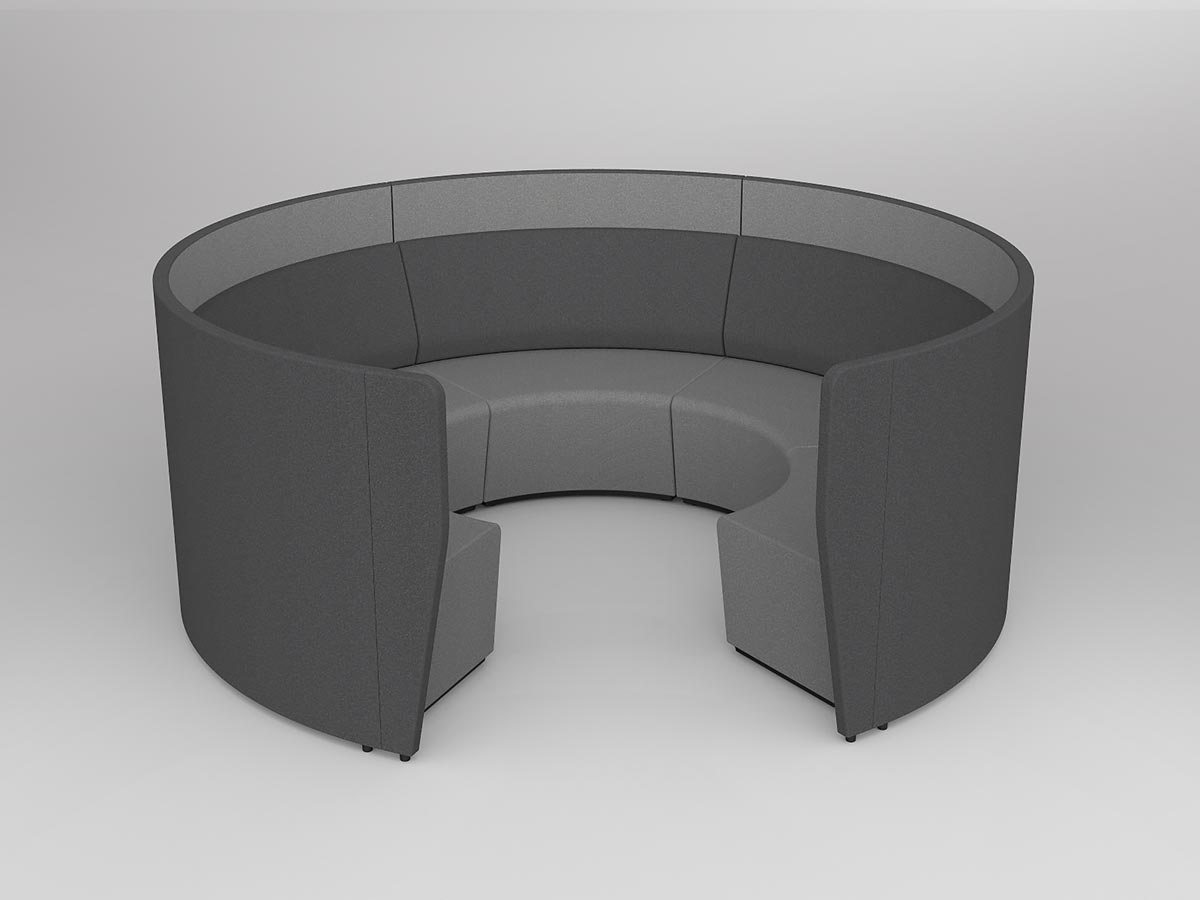 OL Motion Arc 5 Seatings with 1100mm Height Privacy Wall