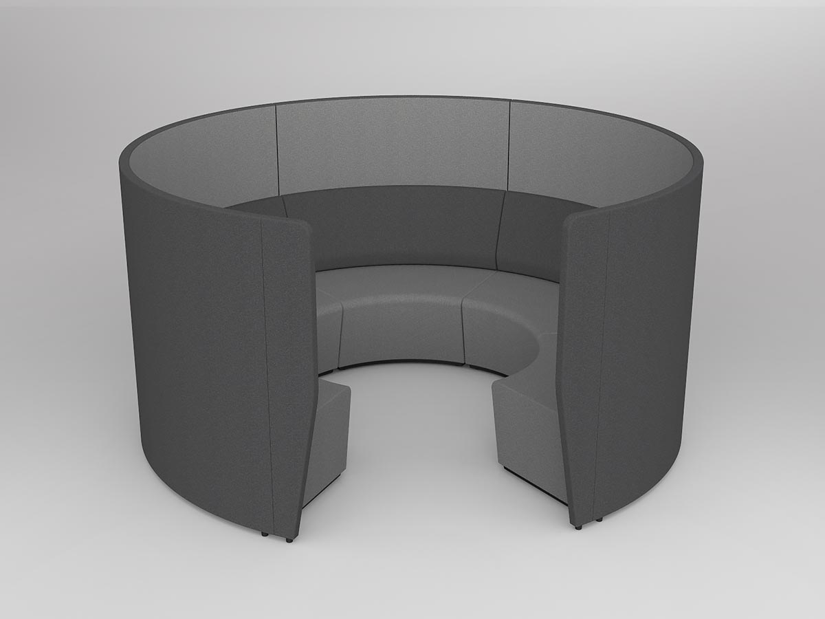 OL Motion Arc 5 Seatings with 1400mm Height Privacy Wall