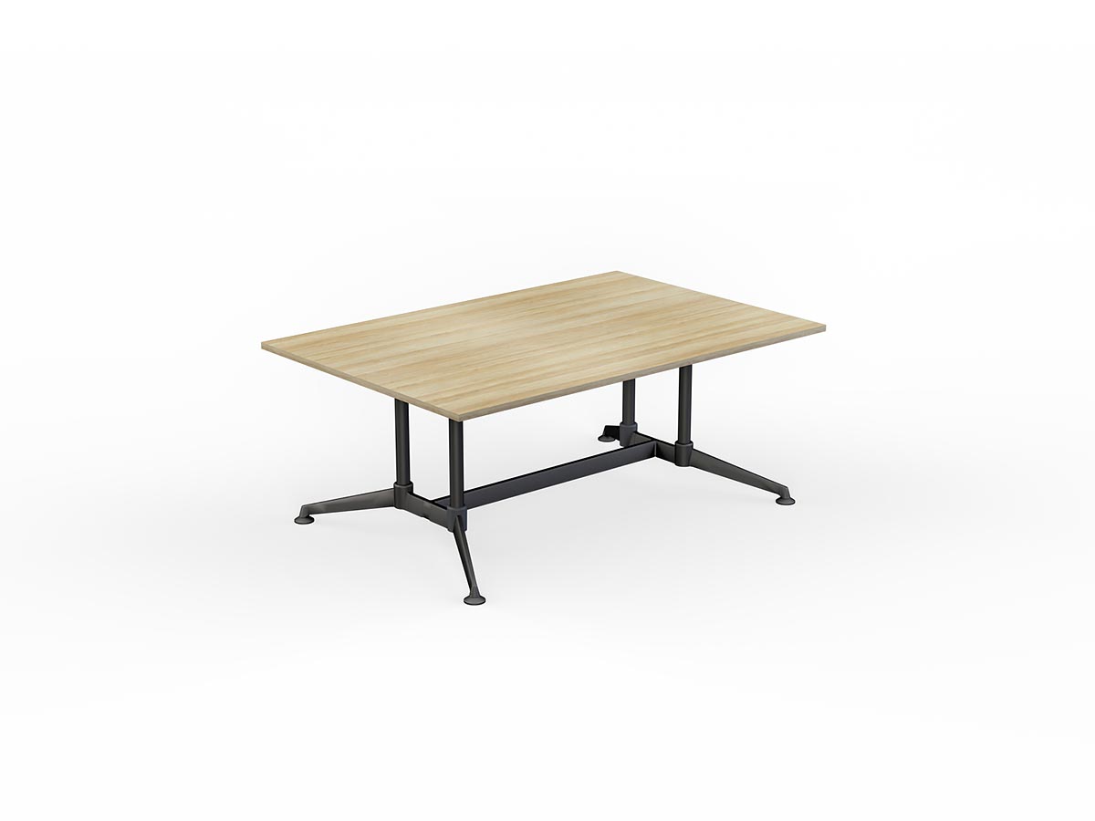 OL Modulus Twin Post All Black Collar Leg Boardroom Table
