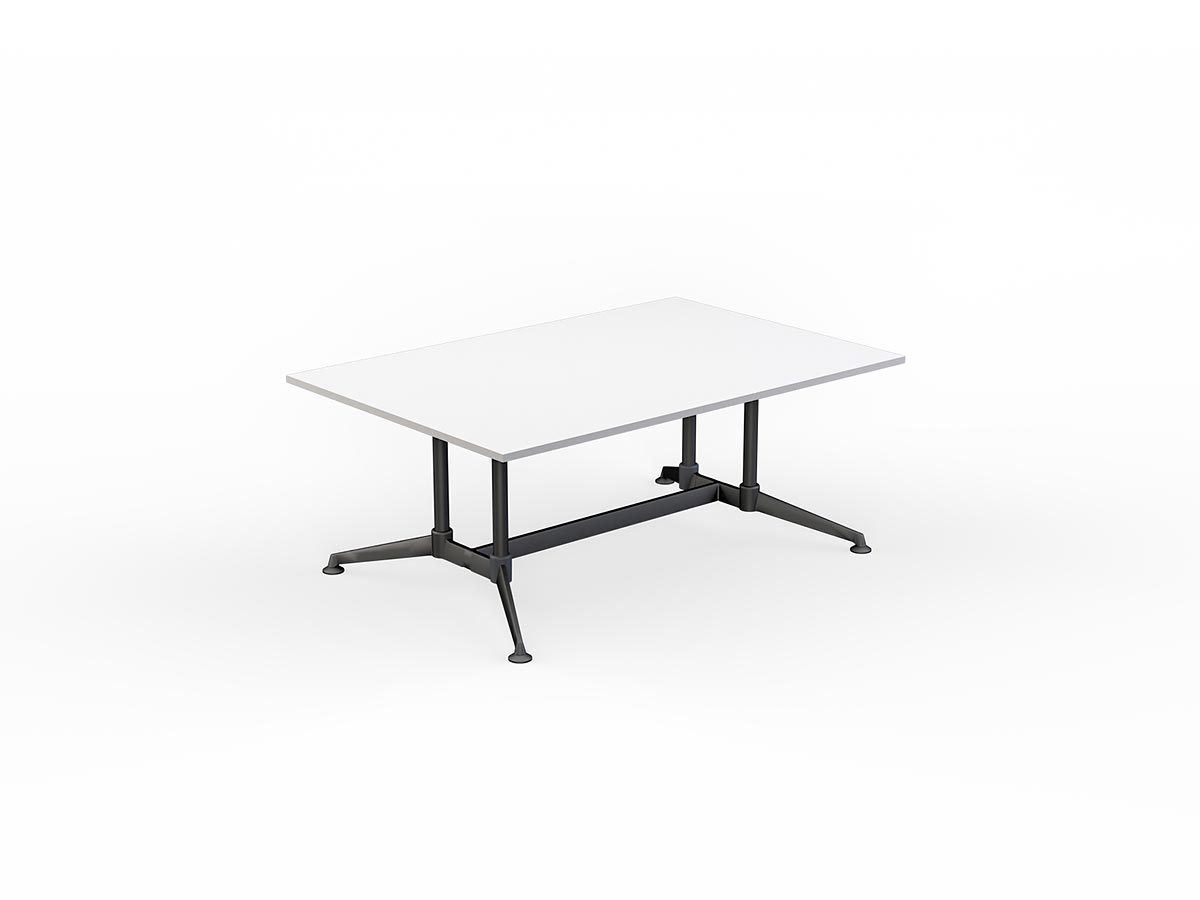 OL Modulus Twin Post All Black Collar Leg Boardroom Table