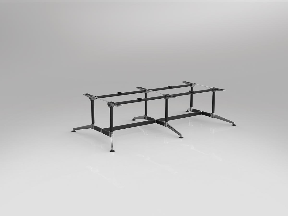 OL Modulus Twin Post Double Span Meeting Table Frame