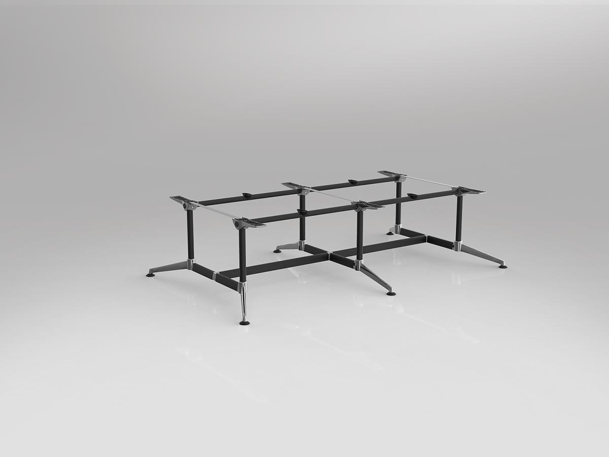 OL Modulus Twin Post Double Span Meeting Table Frame