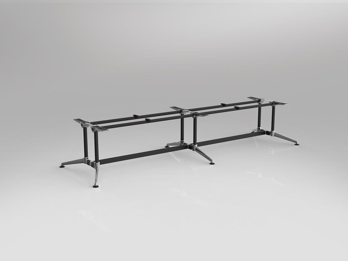 OL Modulus Twin Post Double Span Meeting Table Frame