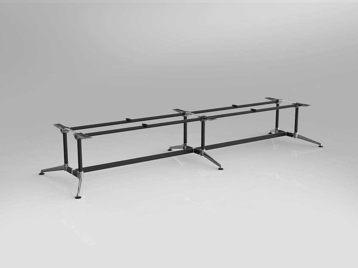 OL Modulus Twin Post Double Span Meeting Table Frame
