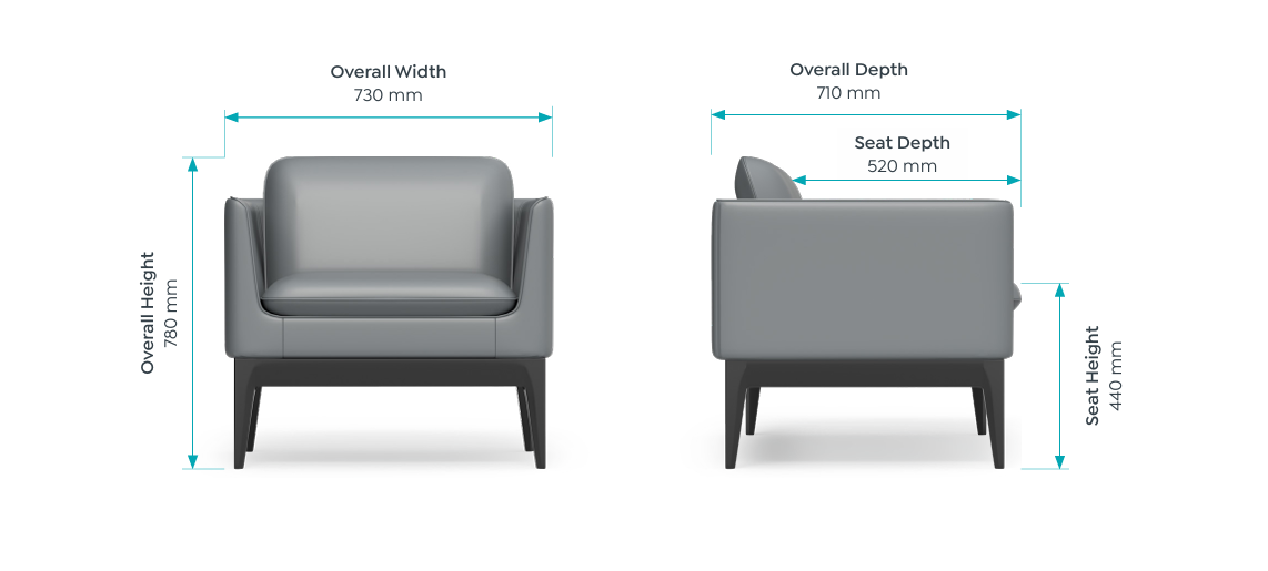 OL Madison PU Leather Upholstered Single Seater Breakout Lounge