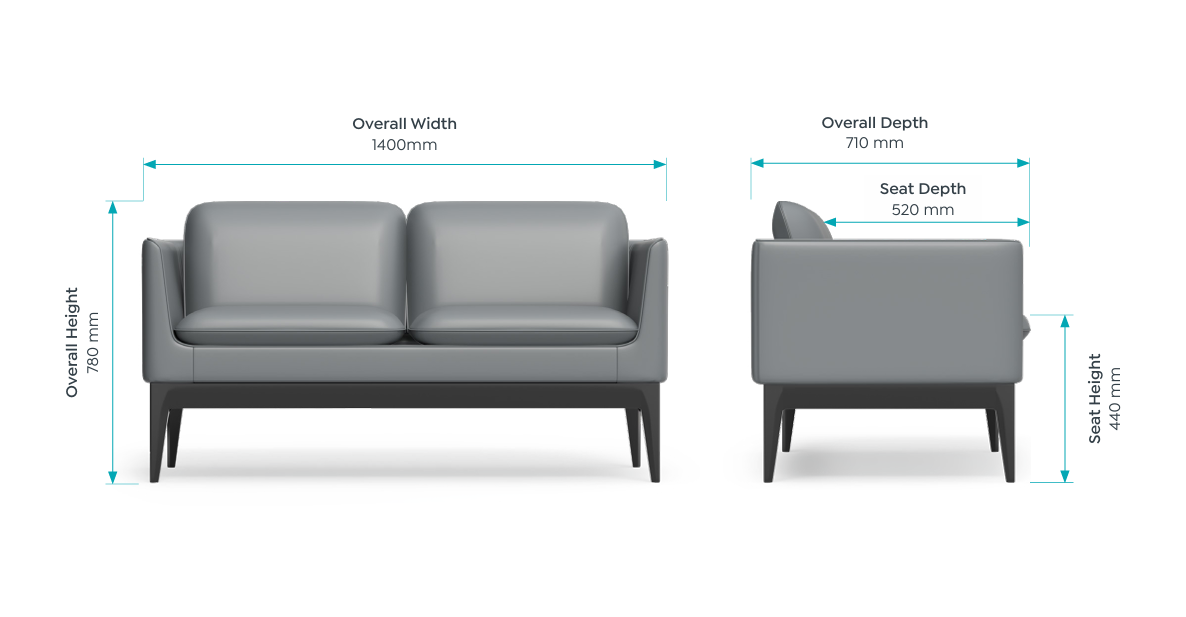 OL Madison PU Leather Upholstered 2 Seater Breakout Lounge