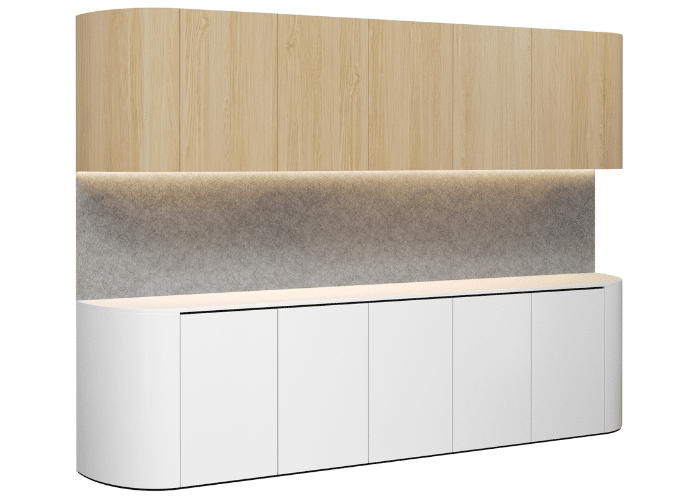 DD Maye 5 Door Curved Base and Overhead Cupboards