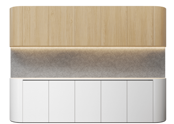 DD Maye 5 Door Curved Base and Overhead Cupboards