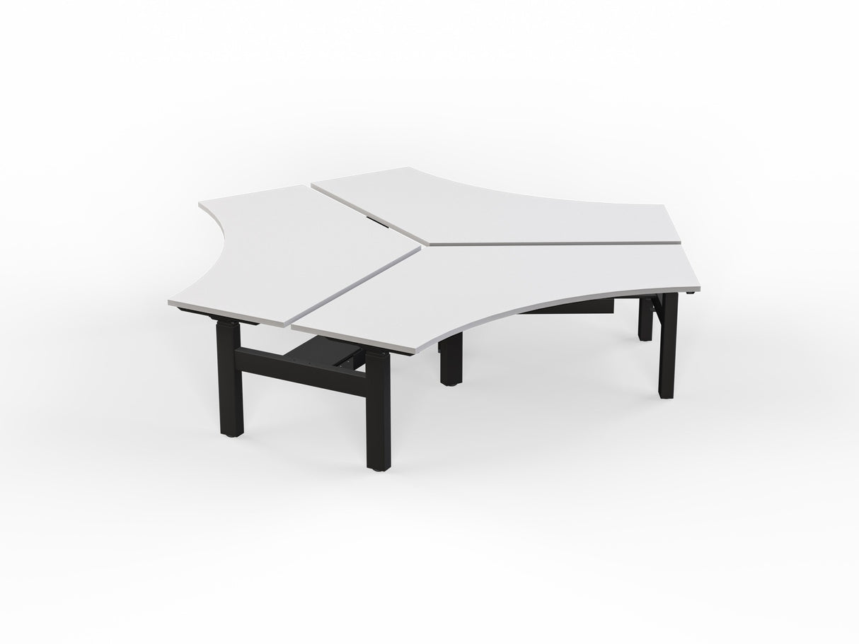 OL Agile Triple 120° Electric Height Adjustable Workstation for 3 Users