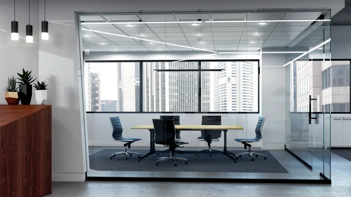 OL Modulus All Black Twin Post Single Span Meeting Table Frame