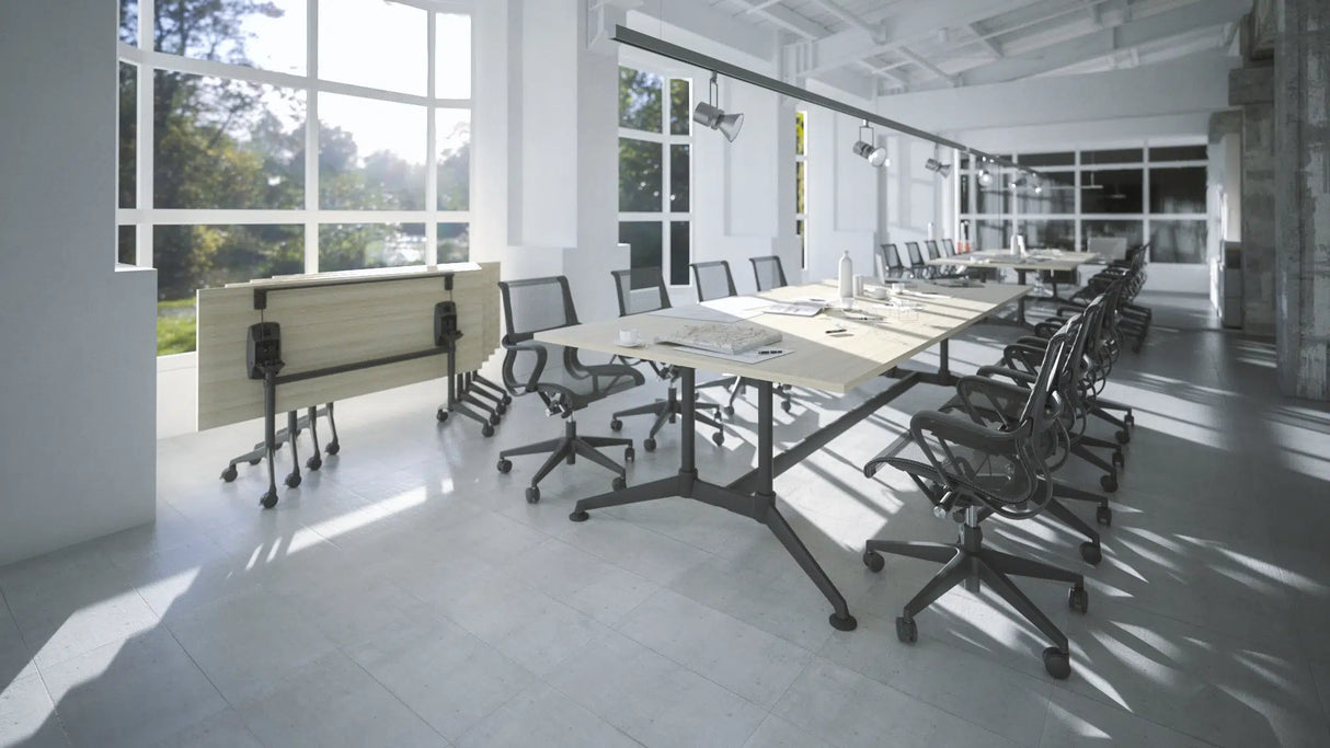 OL Modulus All Black Twin Post Single Span Meeting Table Frame