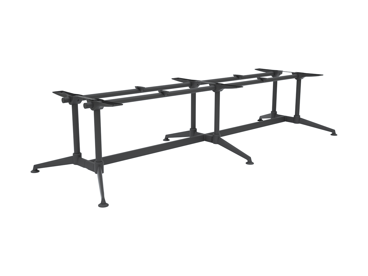 OL Modulus Twin Post Double Span All Black Meeting Table Frame