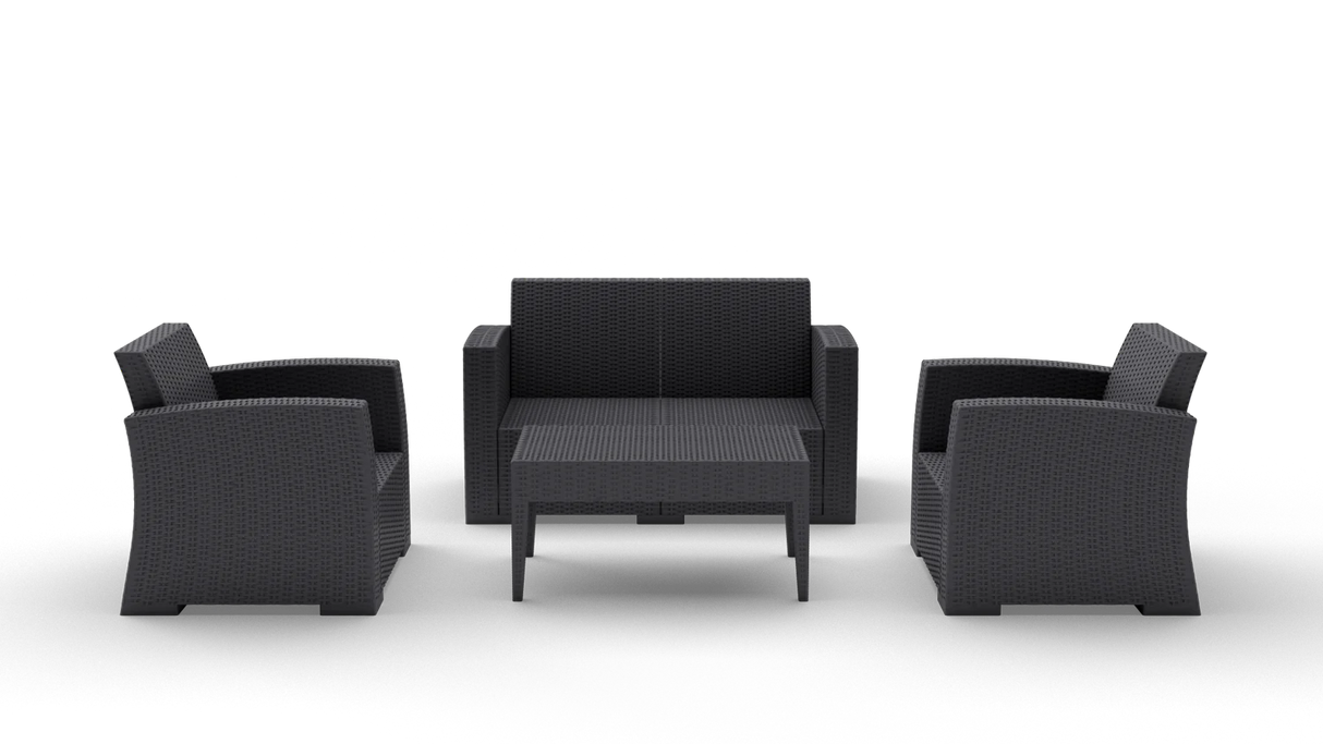 FL Monaco Hospitality Outdoor 2+1+1 Seater Lounge Set