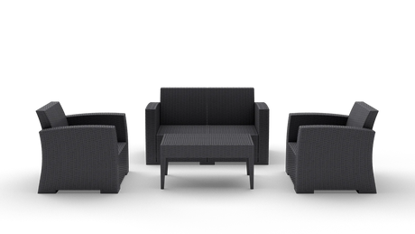 FL Monaco Hospitality Outdoor 2+1+1 Seater Lounge Set