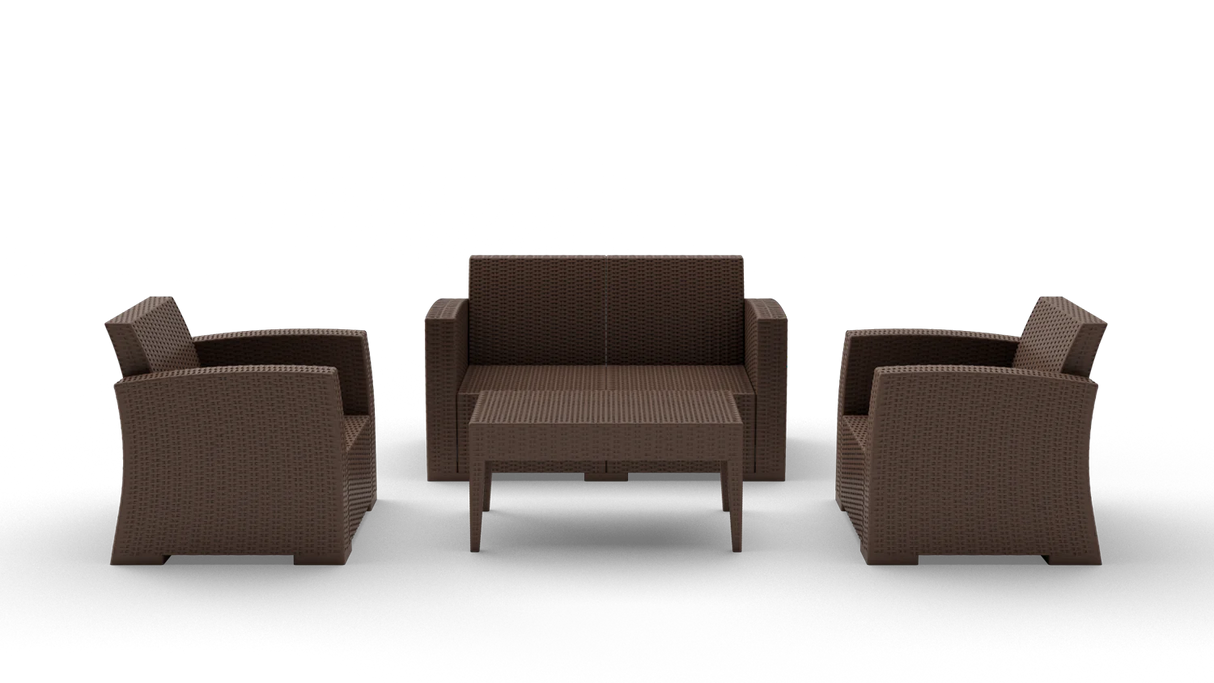 FL Monaco Hospitality Outdoor 2+1+1 Seater Lounge Set