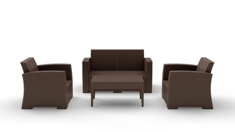FL Monaco Hospitality Outdoor 2+1+1 Seater Lounge Set