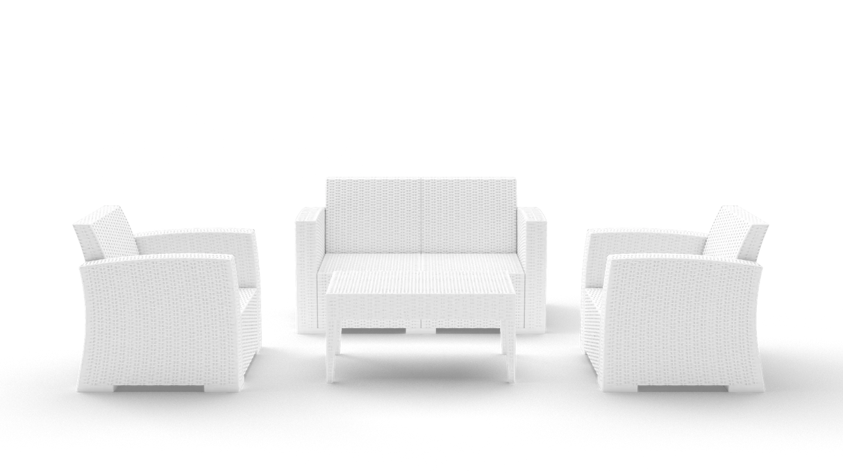 FL Monaco Hospitality Outdoor 2+1+1 Seater Lounge Set