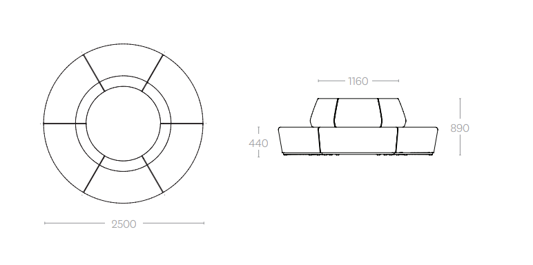 OL Motion Disc 6 Seater Lounge for Reception Area