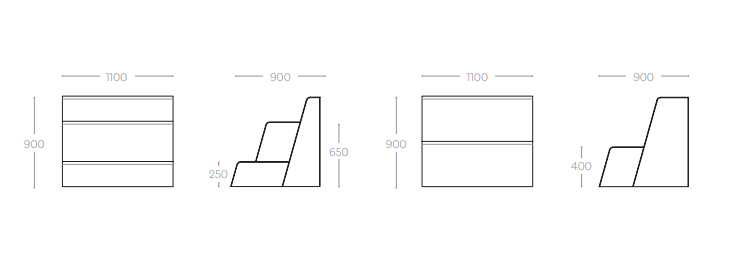 OL Motion Grandstand 4 Seater Breakout Area Tiered Seating