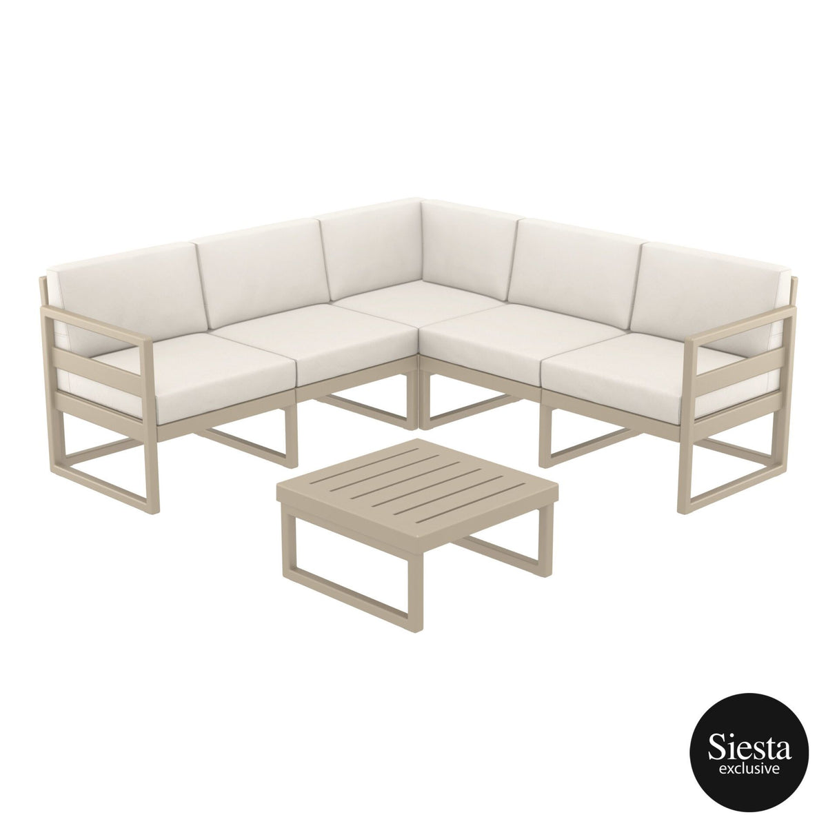 FL Mykonos Hospitality Outdoor Corner Loungeset with Cushions