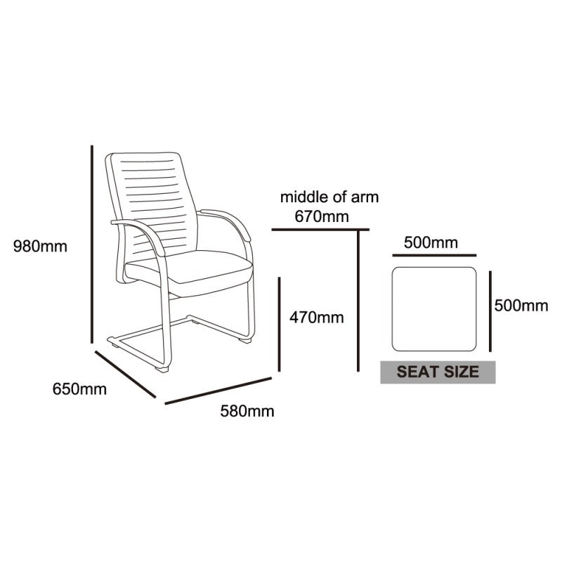 MA Neon PU Leather Upholstered Cantilever Armchair