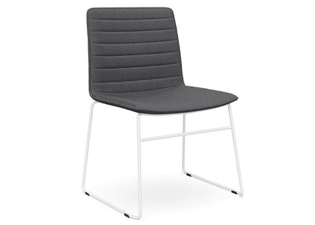 DD Nikola White Sled Base Fabric Upholstered Chair