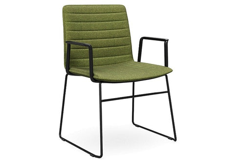 DD Nikola Black Sled Base Fabric Upholstered Chair with Arm Rest