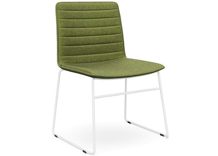 DD Nikola White Sled Base Fabric Upholstered Chair