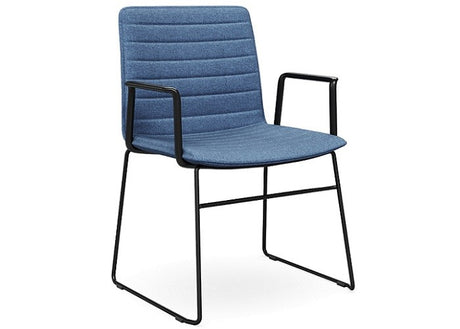 DD Nikola Black Sled Base Fabric Upholstered Chair with Arm Rest