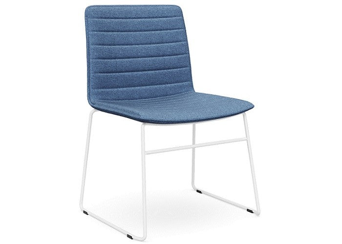 DD Nikola White Sled Base Fabric Upholstered Chair