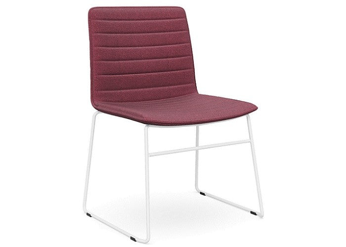 DD Nikola White Sled Base Fabric Upholstered Chair
