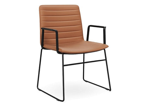 DD Nikola Black Sled Base Fabric Upholstered Chair with Arm Rest