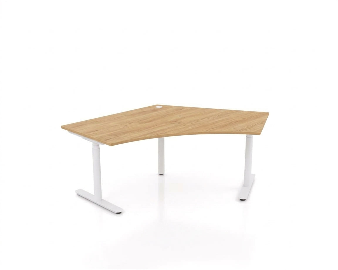 OL AgileMotion+ Electric Height Adjustable Round Leg 120° Corner Desk