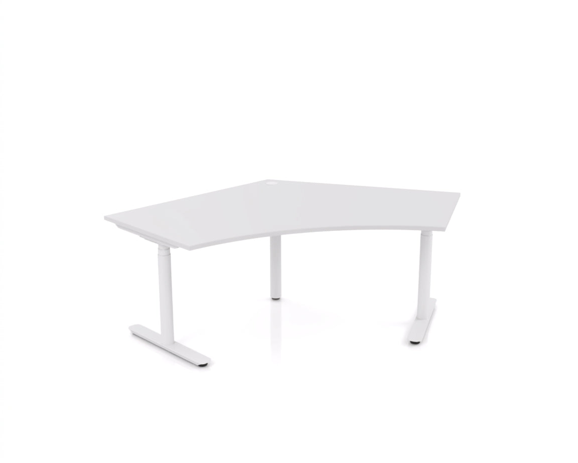 OL AgileMotion+ Electric Height Adjustable Round Leg 120° Corner Desk