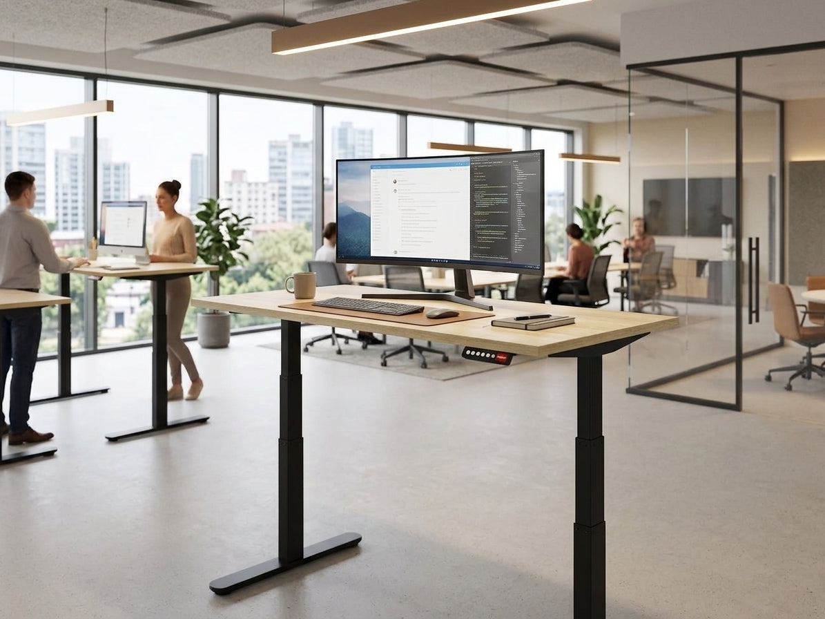 OL AgileMotion+ Electric Height Adjustable Round Leg 1 User Desk