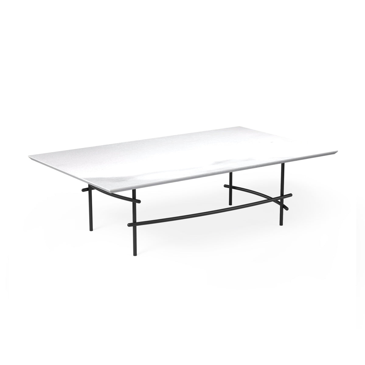OL Arcos Marble Top Metal Base Rectangular Coffee Table