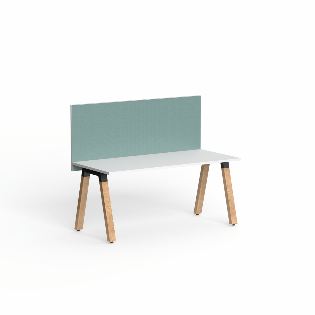 OL Edge25 Top Mounted Hung Screen for Fixed Height Single Sided Desk - Black Frame