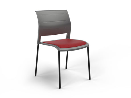 OL Game 4 Legs Upholstered Seat Hospitality Stacking Chair - Charcoal Shell