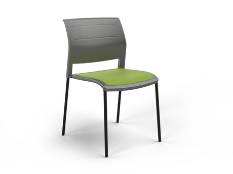OL Game 4 Legs Upholstered Seat Hospitality Stacking Chair - Charcoal Shell