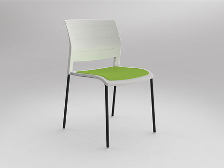 OL Game Upholstered Seat Hospitality Chair -4 Legs White Shell