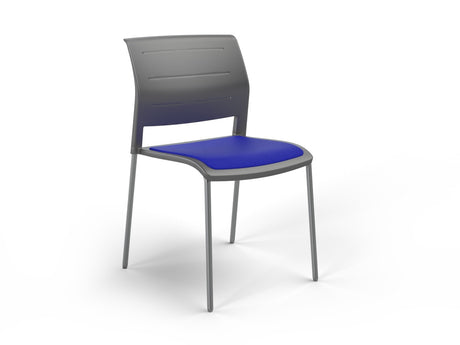 OL Game 4 Legs Upholstered Seat Hospitality Stacking Chair - Charcoal Shell