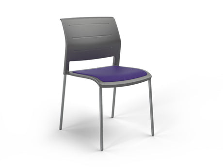 OL Game 4 Legs Upholstered Seat Hospitality Stacking Chair - Charcoal Shell