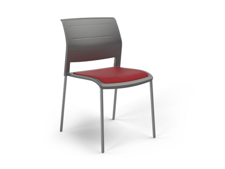 OL Game 4 Legs Upholstered Seat Hospitality Stacking Chair - Charcoal Shell