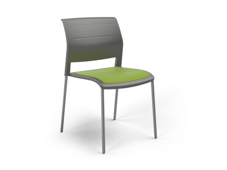 OL Game 4 Legs Upholstered Seat Hospitality Stacking Chair - Charcoal Shell