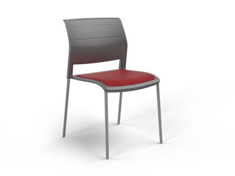 OL Game 4 Legs Upholstered Seat Hospitality Stacking Chair - Charcoal Shell