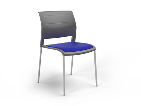 OL Game 4 Legs Upholstered Seat Hospitality Stacking Chair - Charcoal Shell