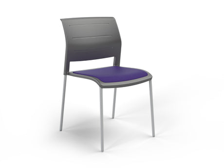 OL Game 4 Legs Upholstered Seat Hospitality Stacking Chair - Charcoal Shell