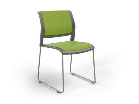 OL Game Fabric Upholstered Hospitality Stacking Chair - Charcoal Shell